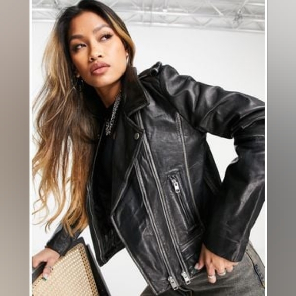 Barney's Originals Beppe moto jacket size 6 - Picture 2 of 3